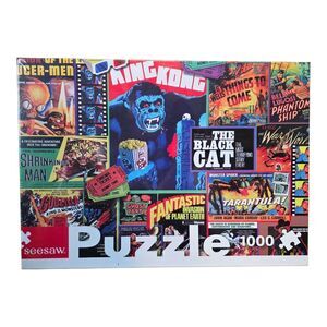 THRILLER MOVIE CLASSICS Seesaw 1000 Piece Jigsaw Puzzle Horror Film Game Retro